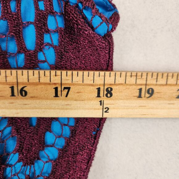 Nanette Lepore Sheath Dress Sz 10 - Style 042-4977 Blue/Burgundy Silk EUC - Picture 11 of 15